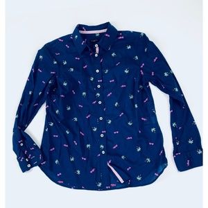 Talbots Pettit Navy Palm Sunglass Button Up